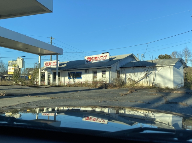 Abandoned gas station in Virginia with motel attached to itposted photo as well