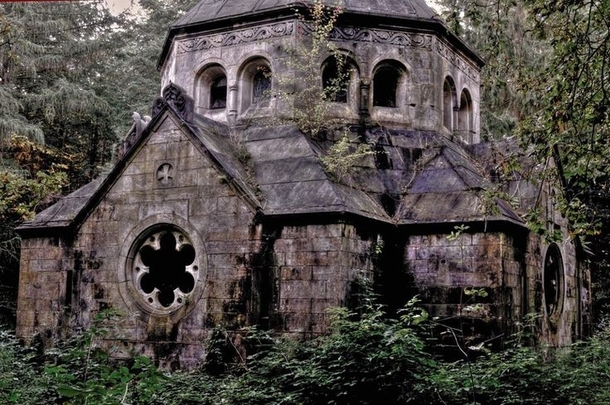 Abandoned German church being overtaken by growth 