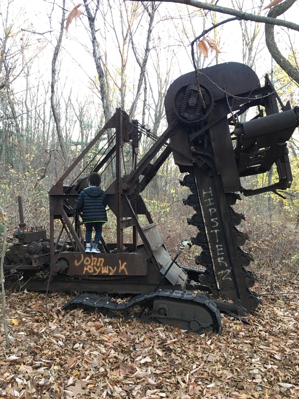 Abandoned heavy machinery sort of near some train tracks Brother in law took us for a hike to make our visit more interesting