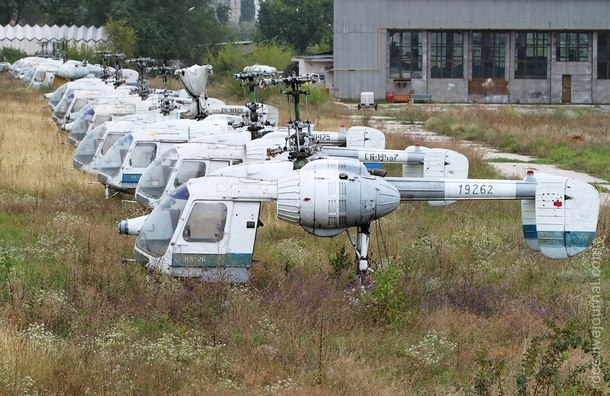 Abandoned helicopters in Chiinu Moldova 