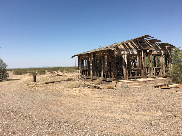 Abandoned home returning to the desert Pinal County Southern Arizona 