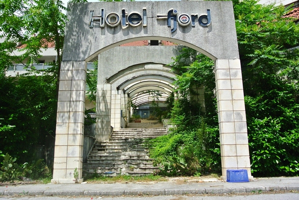 Abandoned hotel in Kotor Montenegro 