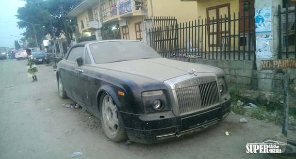 Abandoned K Rolls Royce Phantom Drophead Coupe in Nigeria