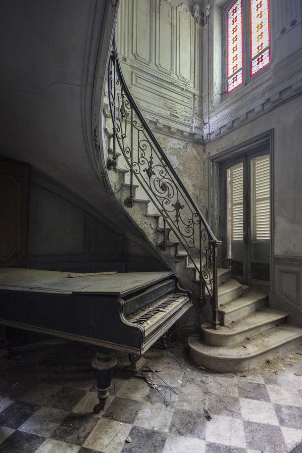 Abandoned Mansion with a Piano Perigord France   Romain Thiery