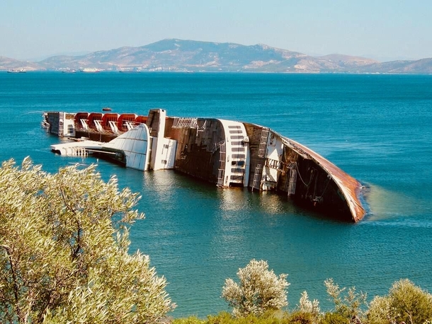 Abandoned Mediterranean Sky Ship in Greece