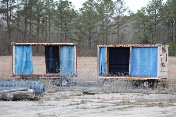 Abandoned Piedmont Airlines baggage carts