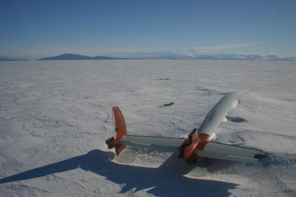 Abandoned plane in Antarctica 