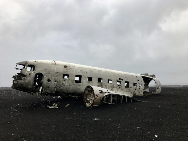 Abandoned plane wreck off Icelandic coast from  