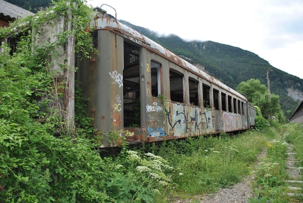 Abandoned Rail carriage Canfranc Spain 