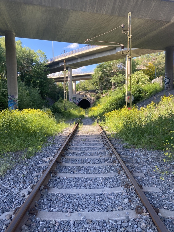 Abandoned railway in south Stockholm Sweden