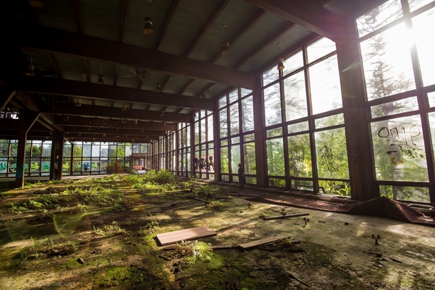Abandoned resort in the Catskills NY Human for scale    Adam Salberg