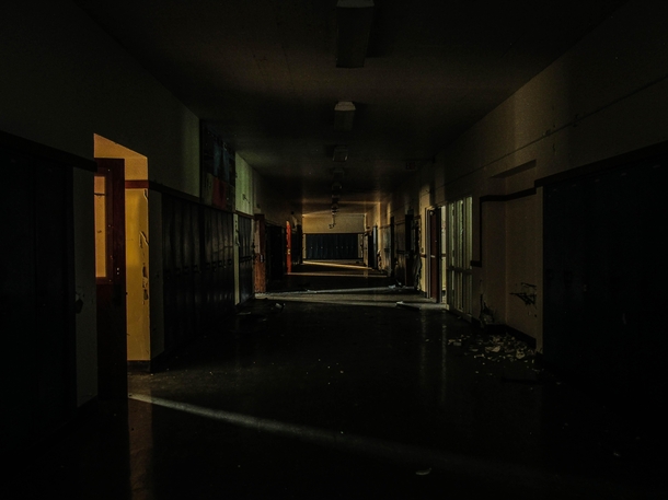 Abandoned School Hallway Flint MI 