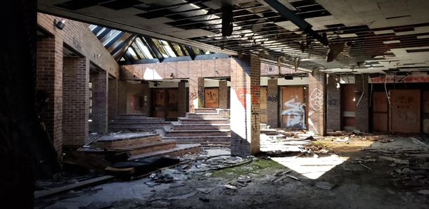 Abandoned school in Syracuse NY Closed in  there are no new plans for the site Image is of the front lobby