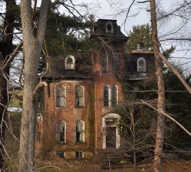 Abandoned second empire style house in Pennsylvania  Gallery in comments
