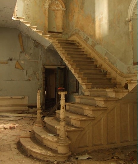 Abandoned staircase in St Johns Hospital Lincolnshire County 
