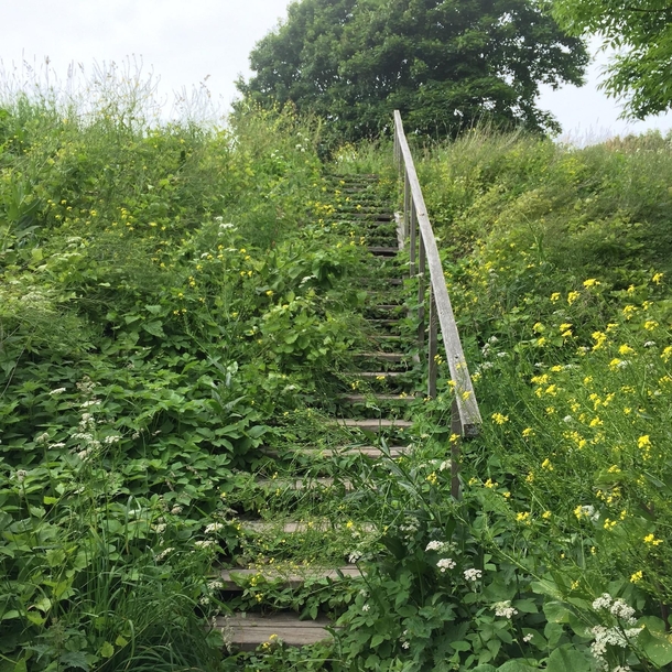 Abandoned stairs at an abandoned fortress Suomenlinna Finland