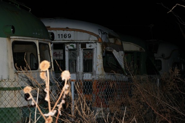 Abandoned street cars that were going to be used for a Stepford-looking town that popped up in my rural community They were left outside the city limits and have yet to be used 