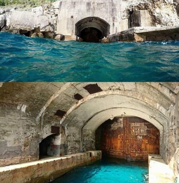 Abandoned submarine base in Greece