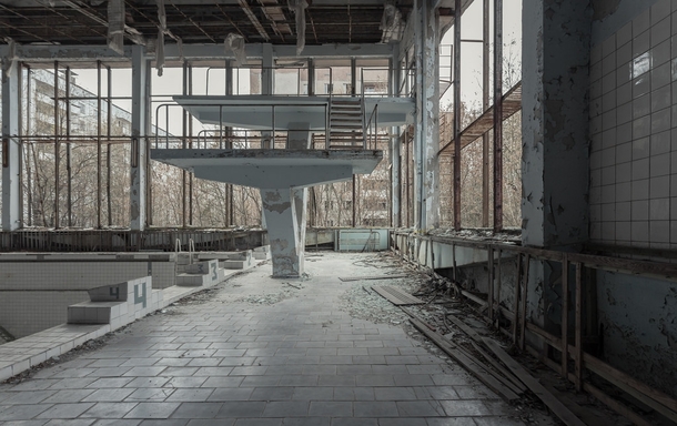 Abandoned swimming pool near the Chernobyl nuclear power plant  by sj
