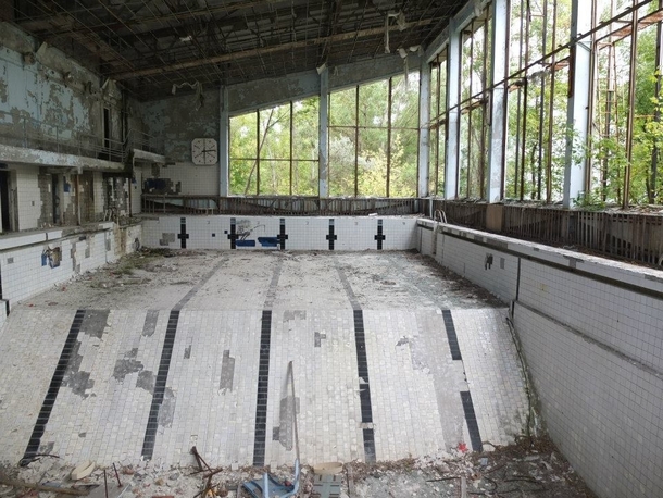 Abandoned swimming pool outside Kiev Ukraine 