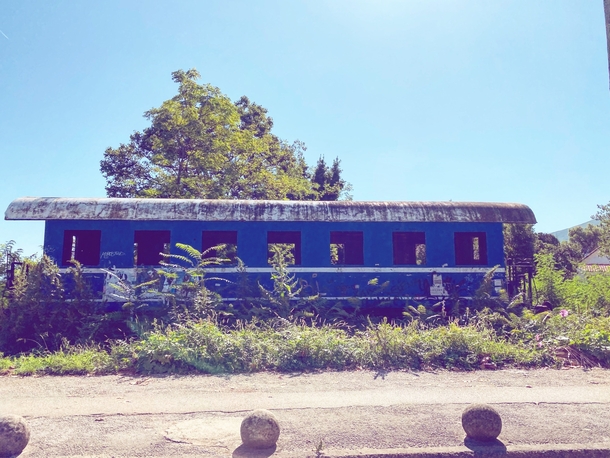 Abandoned train car in Kotor Montenegro