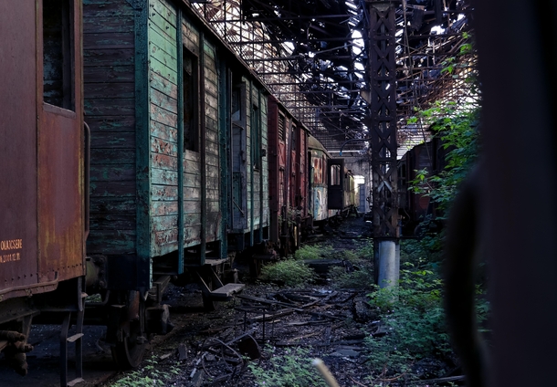 Abandoned train yard in Budapest Istvntelki fmhely 