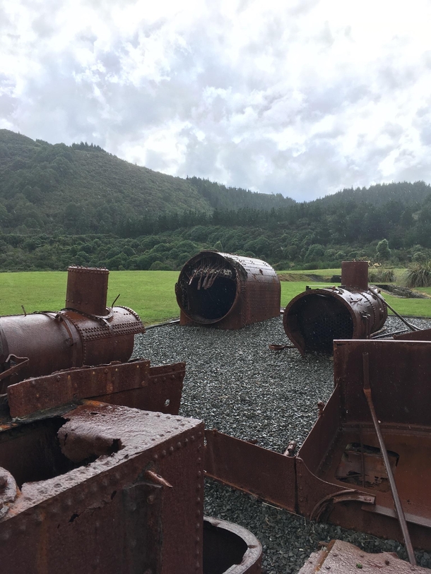 Abandoned trains in the Rimutaka hills New Zealand