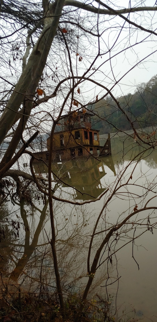 Abandoned tug boat I found while walking along a river in Columbus GA