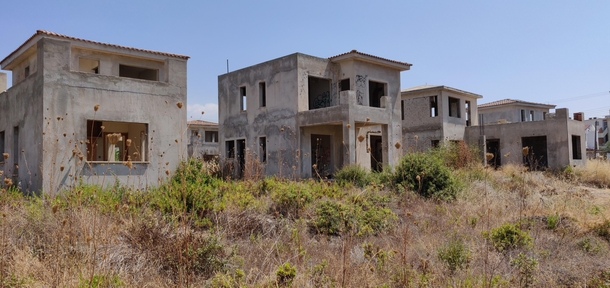 Abandoned unfinished holiday homes Cyprus 