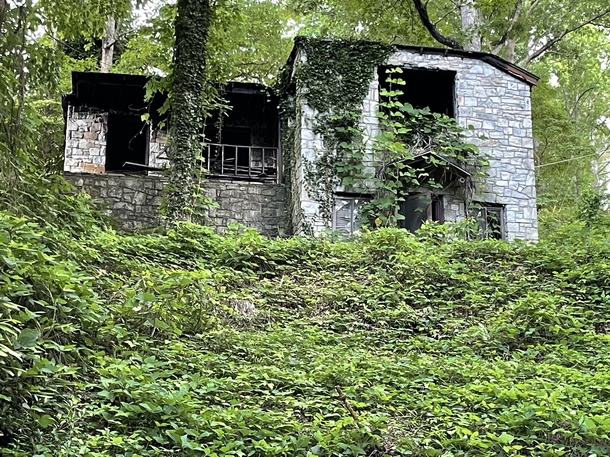Abandoned vacation cottage destroyed by fire Nantahala NC