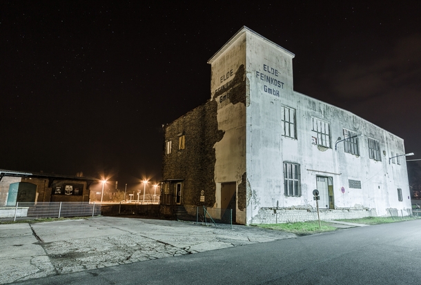 Abandoned warehouse at night Parchim Germany 