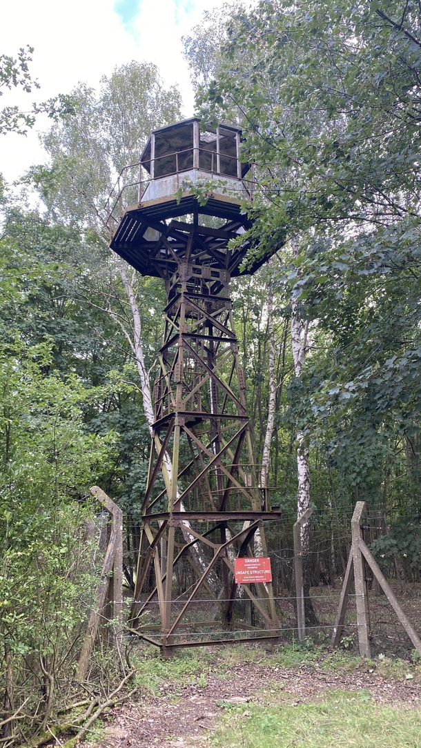Abandoned watchtower in ex military site