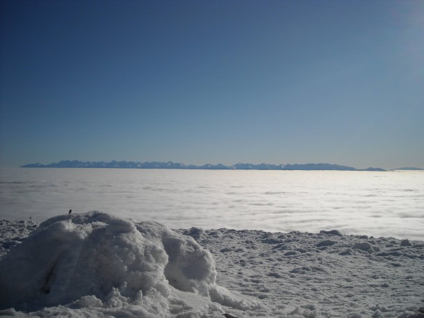 Above the clouds  Tatra mountains seen from Babia Gra Poland 