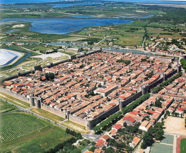 Aigues-Mortes a fortified town in Southern France 