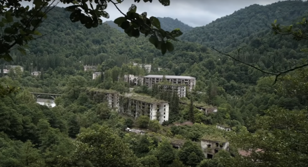 Akarmara an abandoned town in the Abkhazian mountains following the collapse of the Soviet Union 