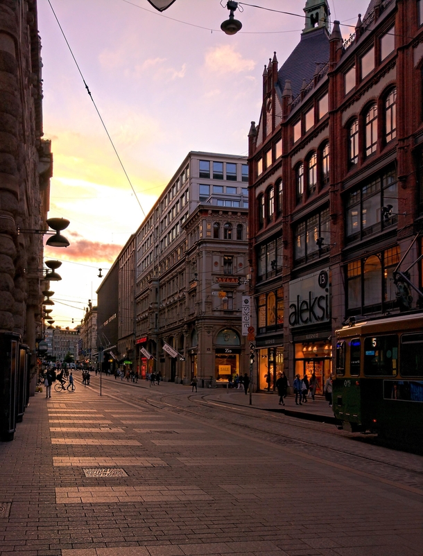 Aleksanterinkatu the main shopping street in Helsinki a week ago 