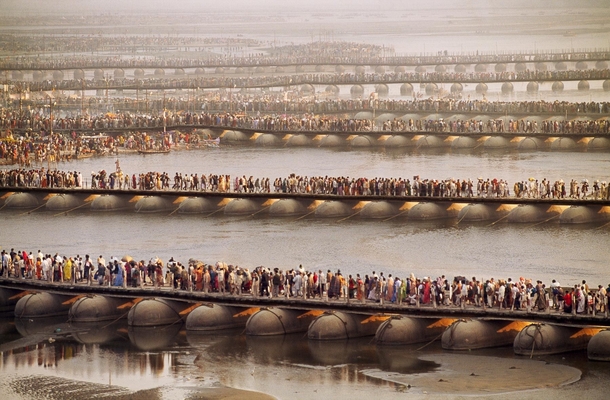 Allahabad India - a city of  million people - during Kumbh Mela the worlds largest religious gathering drawing  million attendees 