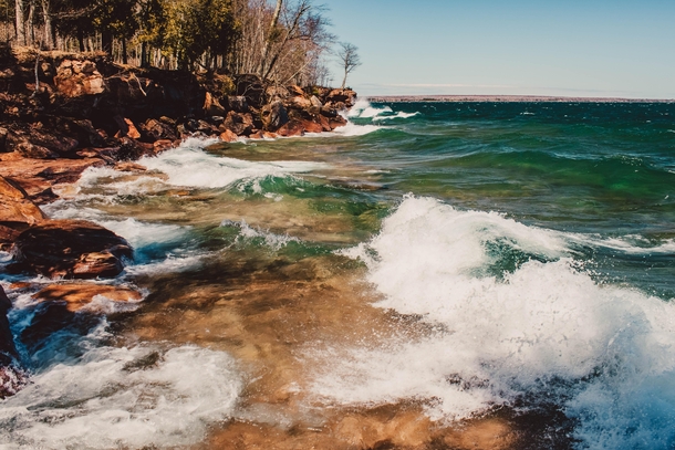Along the shores of the Apostles Islands in northern Wisconsin 