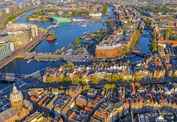Amsterdam Holland-Netherlands Aerial Panorama
