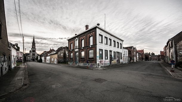 An abandoned area in the village of Doel Belgium 