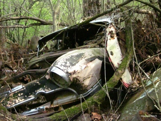 An Abandoned Car Found Off the Trail at a Nature Preserve Bloomington IN USA 
