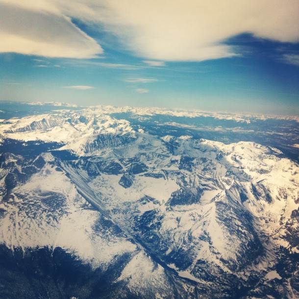 An aerial view of the beautiful Rocky Mountains of Colorado 