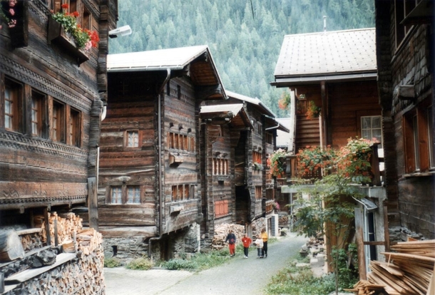 An alpine village in the Ltschental Valley Switzerland 