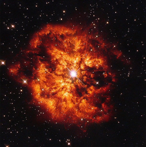 An image of M- a nebula surrounding the wolf-rayet star WR-