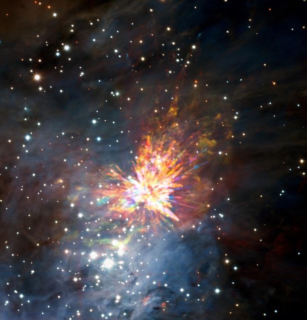 An Orion explosion that looks like fireworks