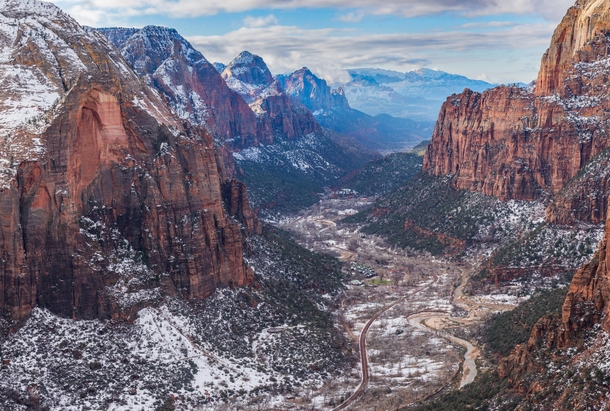 Angels Landing View Zion National Park UT - The Ice Couldnt Keep Me Away 