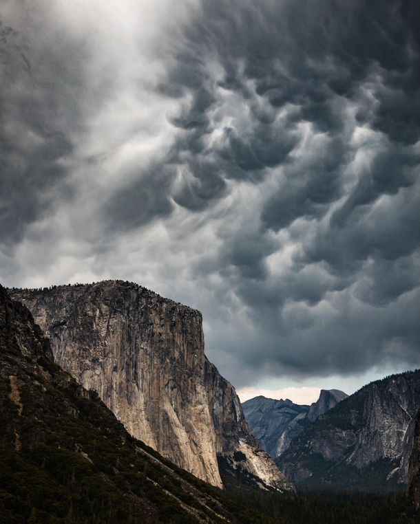 Angry skies over Yosemite National Park
