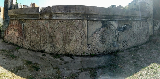 Animal reliefs decorated the dining room of the now-ruined eighth century Teghenyats Monastery in Armenia