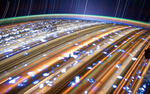 Another Amazing Light Trails Picture of Cities From Don Pettit Taken From The ISS Orbiting  Miles Above The Earth 