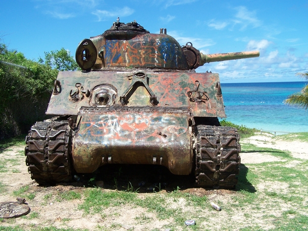 Another of the abandoned M- Sherman tanks on Culebra Island Puerto Rico 
